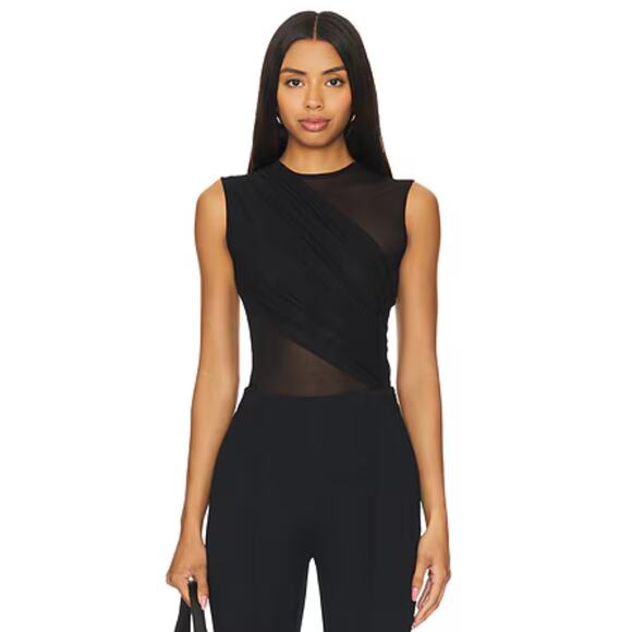 Gauge81 Carey Draped Bodysuit in Black  FR 38 US 6 - Picture 1 of 6